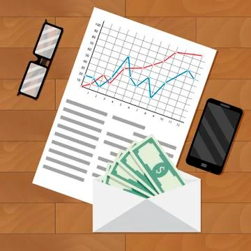 Analysis of payroll salary Stock Illustration