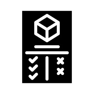Analysis plus and minus production glyph icon vector illustration Illustrazione stock