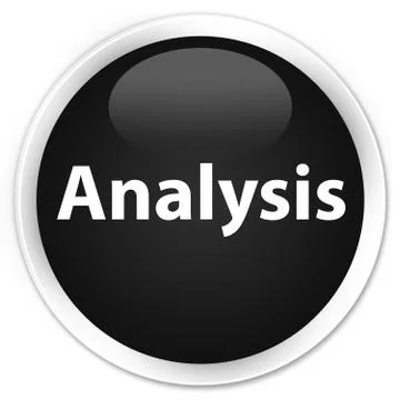 Analysis premium black round button Stock Illustration