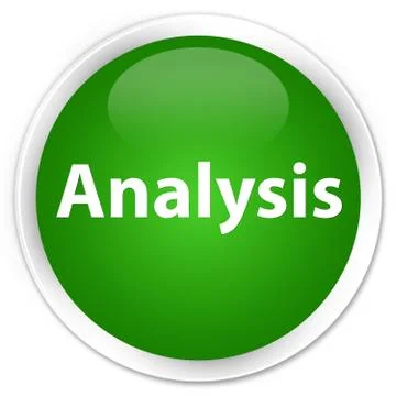 Analysis premium green round button Stock Illustration