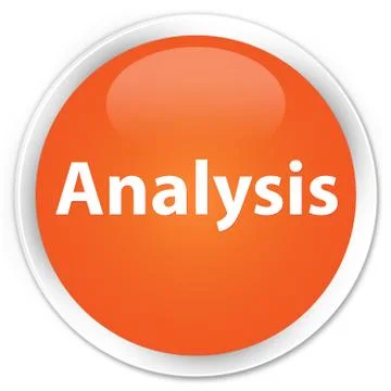 Analysis premium orange round button Stock Illustration