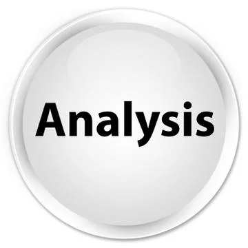 Analysis premium white round button Stock Illustration