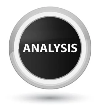 Analysis prime black round button Stock Illustration