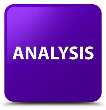 Analysis purple square button Stock Illustration