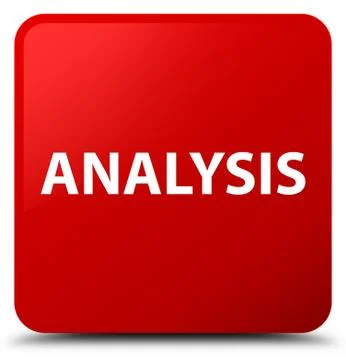 Analysis red square button 스톡 일러스트