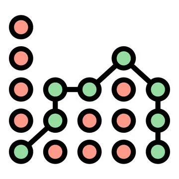 Analysis regression icon color outline vector Stockillustratie
