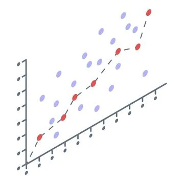 Analysis regression icon, isometric style Stock Illustration