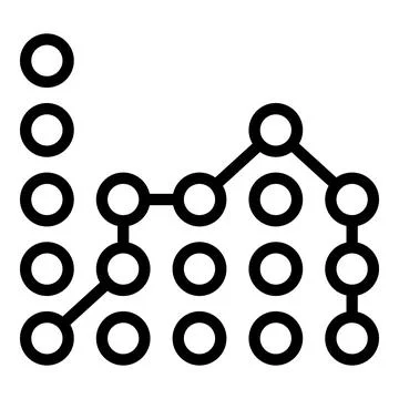Analysis regression icon, outline style Illustrazione stock