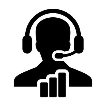 Analysis report icon vector male customer data support person profile avatar  Stock Illustration