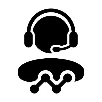 Analysis report icon vector male customer data support person profile avatar  Illustrazione stock