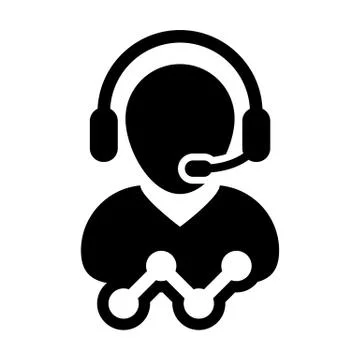 Analysis report icon vector male customer data support person profile avatar  Stock Illustration