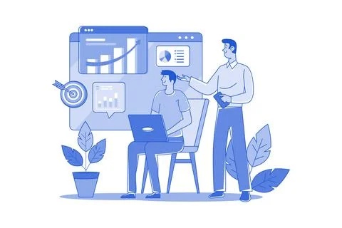 Analysis Report Illustration concept on white background イラスト素材