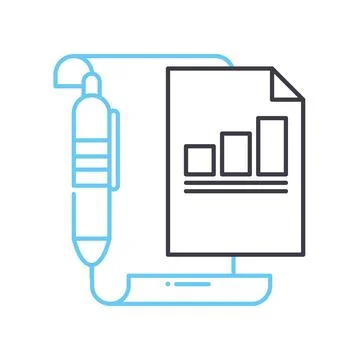 Analysis report line icon, outline symbol, vector illustration, concept sign Stock Illustration