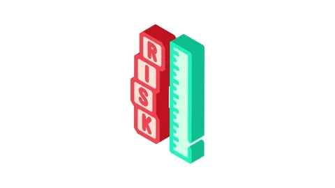 Analysis risk isometric icon animation Video stock 327290428