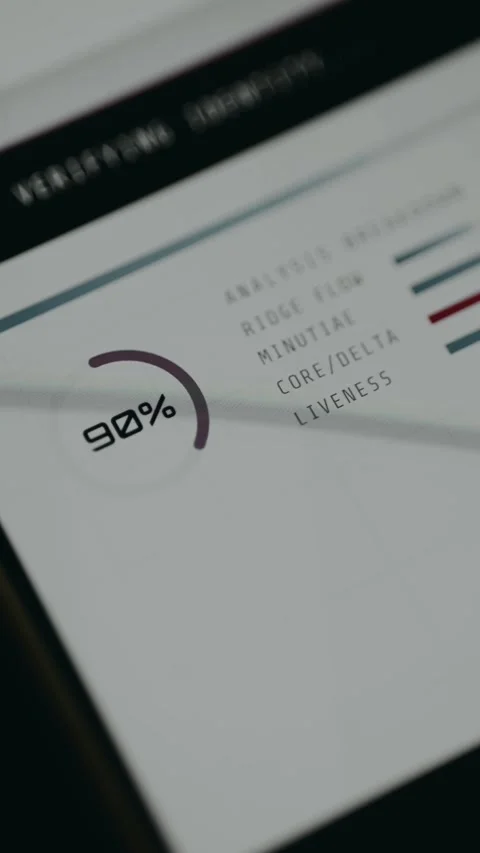 Analysis screen from a biometric fingerprint recognition system Stock Footage 333382844