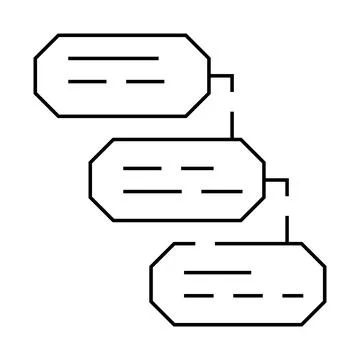 Analysis sequence line icon vector black illustration Stock-Illustration