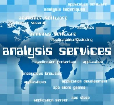 Analysis Services Means Data Analytics And Advice Stock Illustration