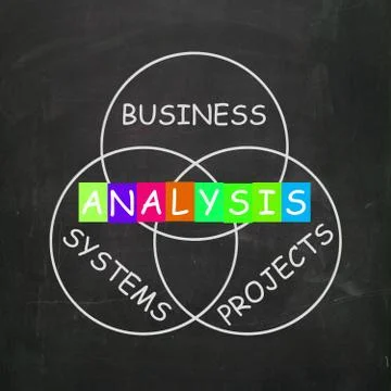 Analysis shows analyzing business systems and projects Stock Illustration