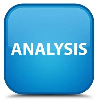 Analysis special cyan blue square button 스톡 일러스트
