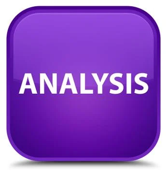 Analysis special purple square button Stock Illustration