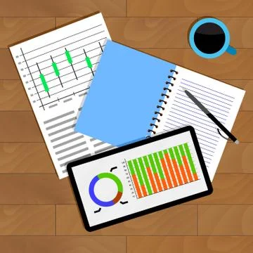 Analysis of statistical data Illustrazione stock