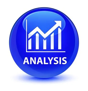 Analysis (statistics icon) glassy blue round button Stock Illustration