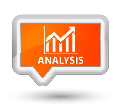 Analysis (statistics icon) prime orange banner button Stock Illustration