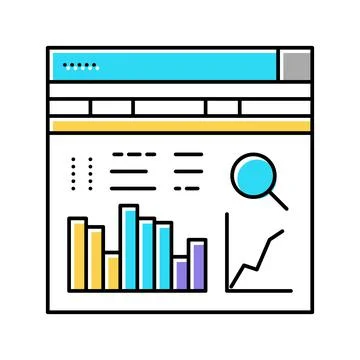 Analysis system color icon vector illustration Stock Illustration