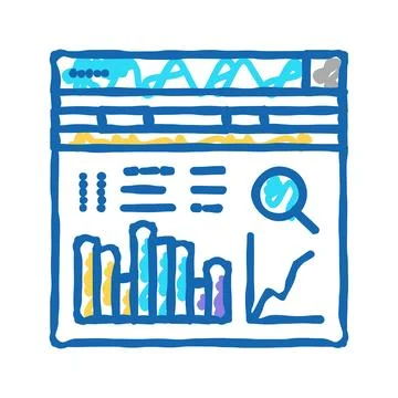 Analysis system icon doodle illustration Stock Illustration