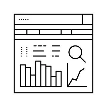 Analysis system line icon vector illustration Stock Illustration