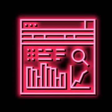 Analysis system neon glow icon illustration イラスト素材
