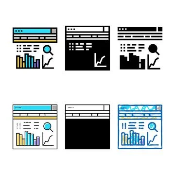 Analysis system simplified color icon vector Stock Illustration
