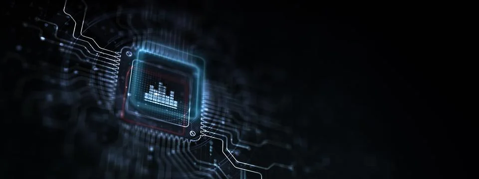 Analysis Systematic Data Evaluation Illustrated on a Processor Touched by a H Stock Illustration