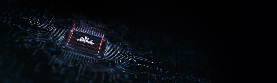 Analysis Systematic Data Evaluation Illustrated on a Processor Touched by a H Stock Illustration