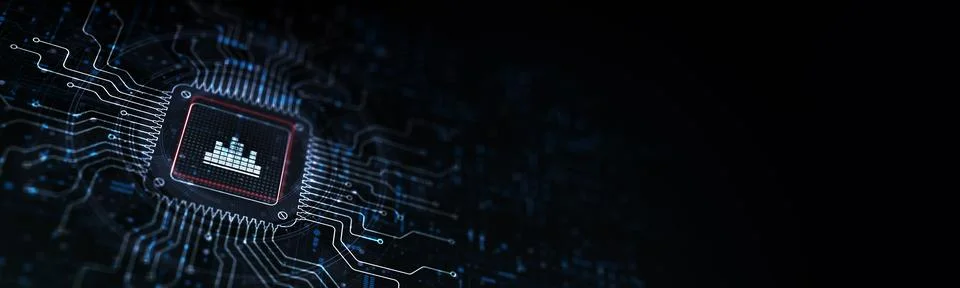 Analysis Systematic Data Evaluation Illustrated on a Processor Touched by a H Stock Photos