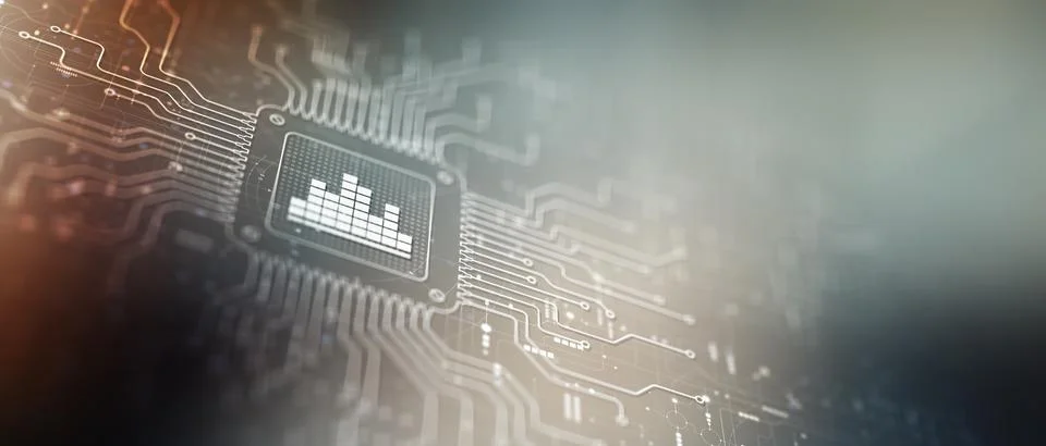 Analysis Systematic Evaluation Illustrated on a Processor. Illustrazione stock