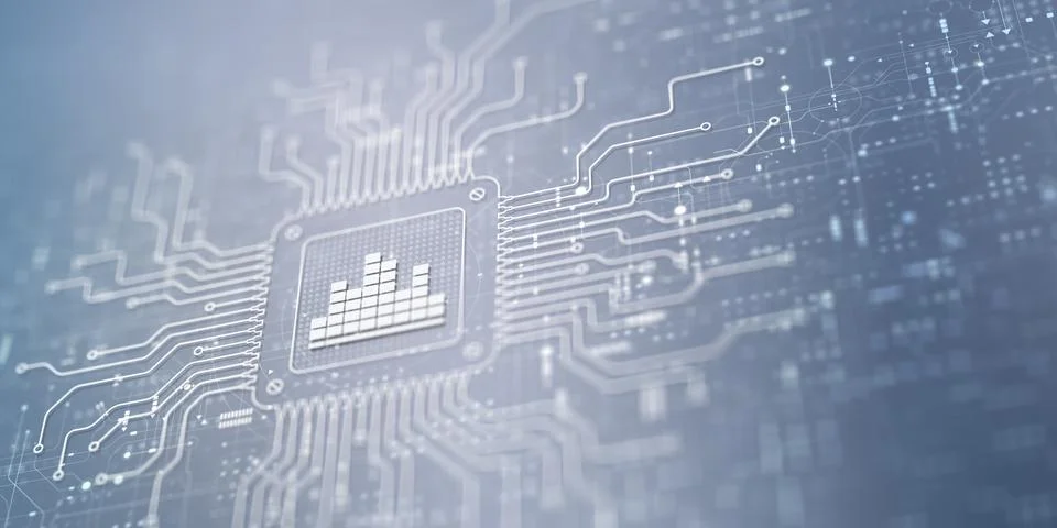 Analysis Systematic Evaluation Illustrated on a Processor. Stock Illustration