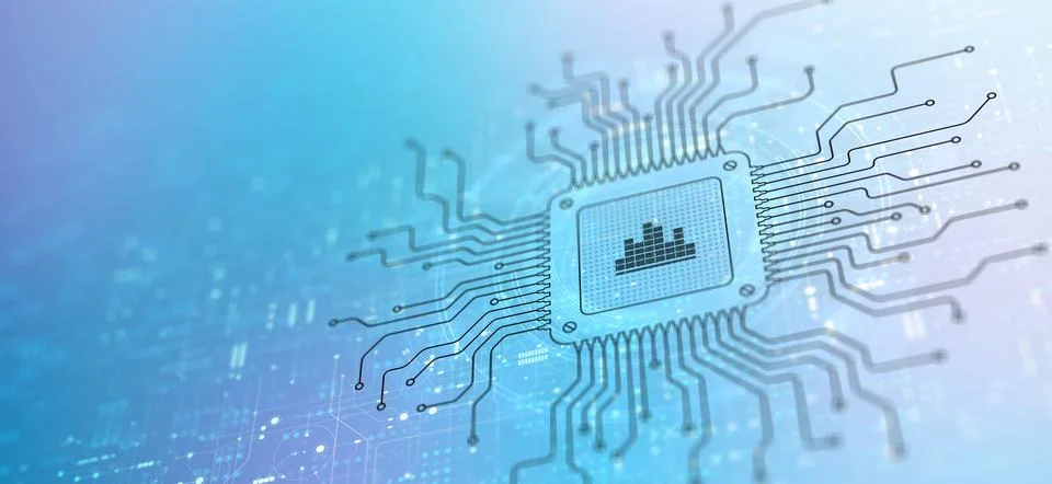 Analysis Systematic Evaluation Illustrated on a Processor. Stock Illustration