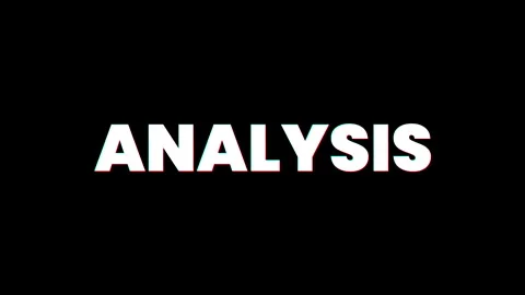 Analysis text Glitch effect animation. isolated on black background. digital Stock Footage 281333141