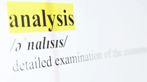 Analysis Text Macro Shot Highlighted in Yellow Color On Computer Screen Stock Footage 123224191