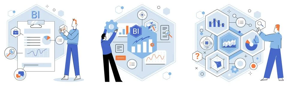 Analysis tool. The chart provides visual representation datpatterns Stock Illustration