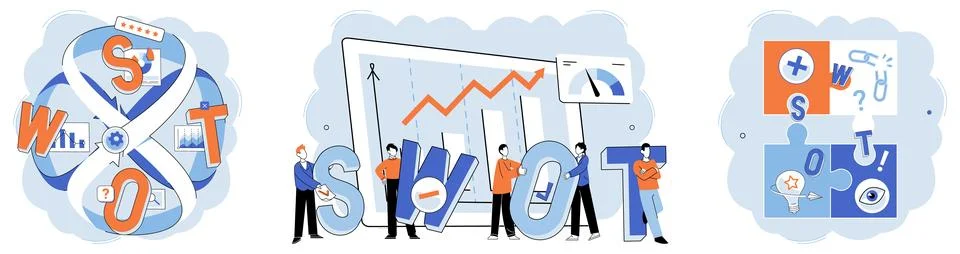 Analysis tool. The concept design influences user experience and brand Illustrazione stock