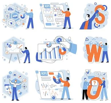 Analysis tool. Diagrams help in illustrating complex processes and systems Stock Illustration