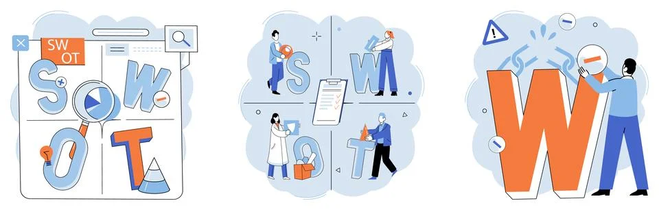 Analysis tool. Diagrams help in visualizing complex information and processes Stock Illustration