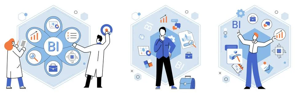 Analysis tool. Each datum collected during research contributes to overall Stock Illustration