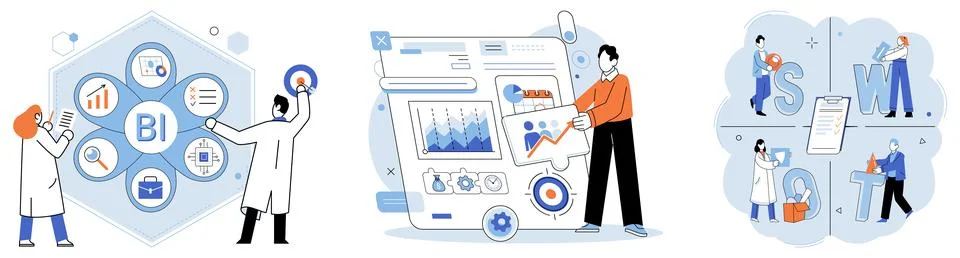 Analysis tool. Infographics simplify complex information and make it more Stock Illustration
