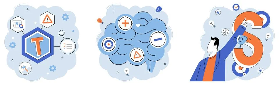 Analysis tool. Statistics offer valuable insights into business performance Illustrazione stock