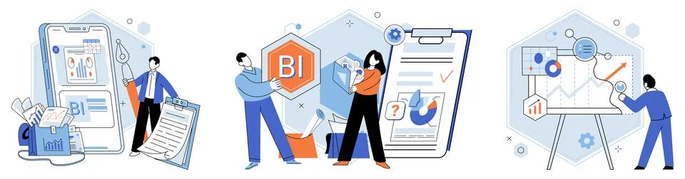 Analysis tool. A tool for datanalysis simplifies process extracting insights Stock Illustration