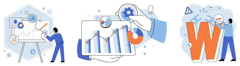 Analysis tool. Vectors are used in illustrations and graphic design Illustrazione stock
