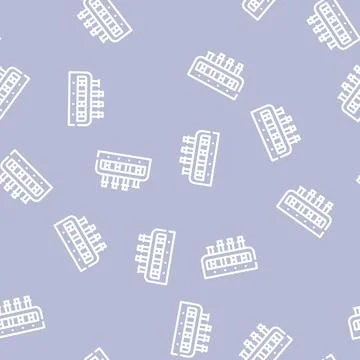 Analysis tubes line vector seamless pattern flat Stock Illustration